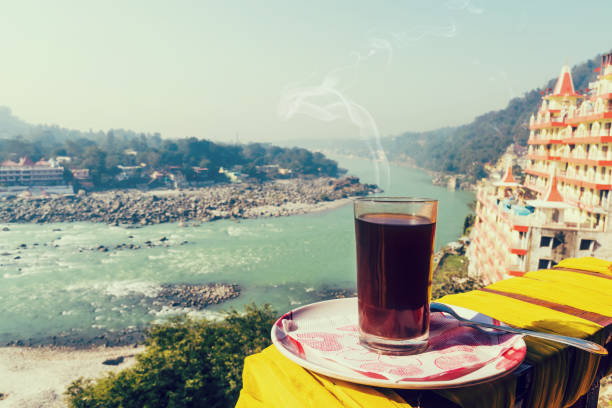 istock A glass of coffee on a plate. 1055047780