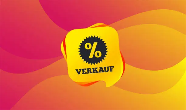 Vector illustration of Verkauf - Sale in German sign icon. Star. Vector