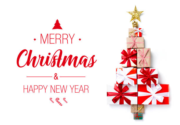 istock Christmas tree made from Christmas gifts 1055060260
