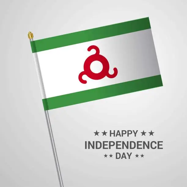 Vector illustration of Ingushetia Independence day typographic design with flag vector