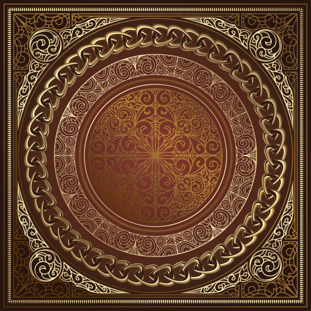 goldene dekorativ verzierten vintage-design - art nouveau classic backgrounds frame stock-grafiken, -clipart, -cartoons und -symbole