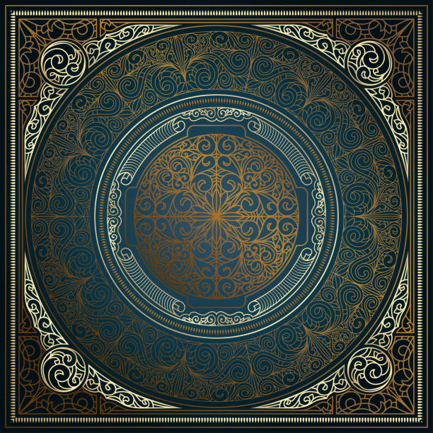 ilustrações, clipart, desenhos animados e ícones de projeto decorativo dourado do vintage ornamentado - art nouveau classic backgrounds frame