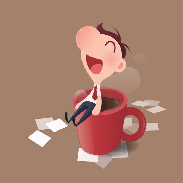 illustrations, cliparts, dessins animés et icônes de homme d’affaires de dessin animé fatigue sommeil dans le bureau, le manque de sommeil et le concept de travail supplémentaires, vecteurs et illustration. - coffee coffee break cup break