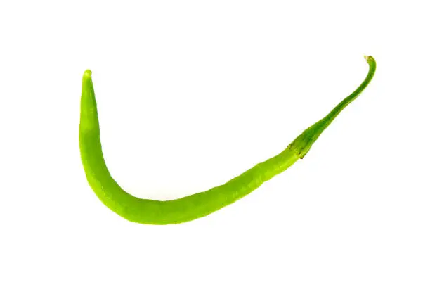 green pepper on white background