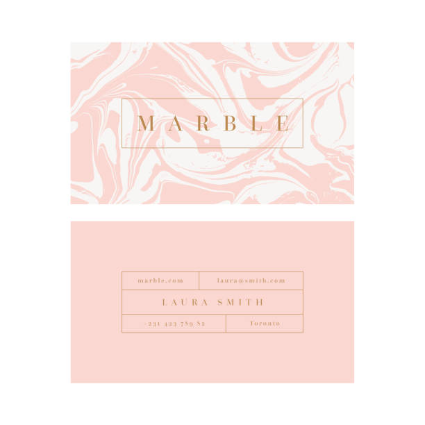 Vector modern feminine business card template Vector modern feminine business card template fashion and beauty background stock illustrations