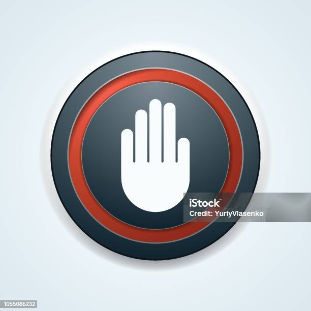 Stop Block Button Illustration Stock Illustration - Download Image Now ...