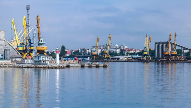 istock Burgas port landscape in summer day 1055091094