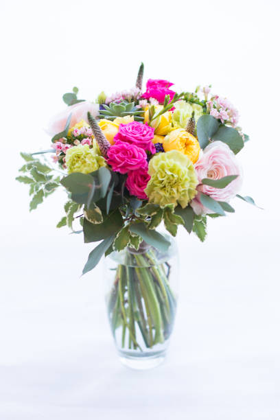 istock Lovely spring colorful bouquet in a vase 1055091402