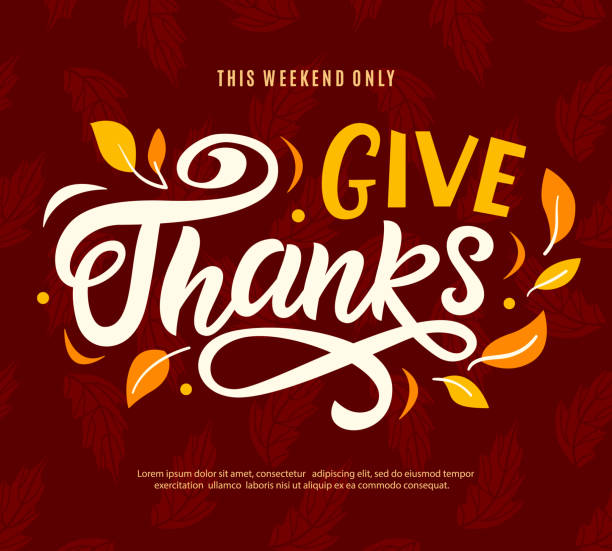 Thanksgiving Day sale web banner template. Give thanks promo offer Thanksgiving Day sale web banner template. Give thanks promo offer. Seasonal discount poster. Fall shopping background. Hand drawn vector typographic design with modern calligraphy. grateful stock illustrations
