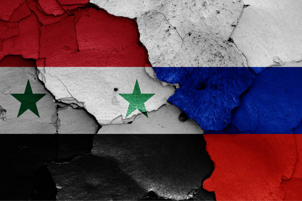 istock flags of Syria and Russia 1055100784