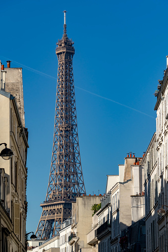 steel Tour Eiffel paris tower symbol close up detail