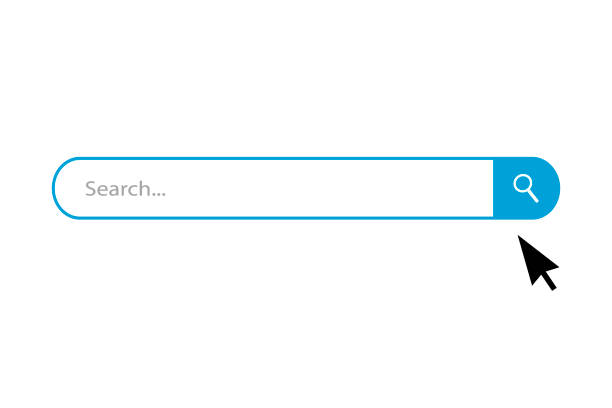 ilustraciones, imágenes clip art, dibujos animados e iconos de stock de iconos de vector de barra de búsqueda - cuadro de búsqueda