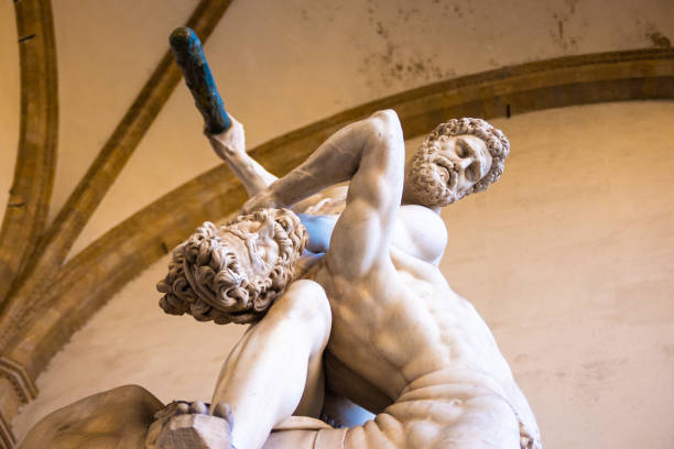 hercule et le centaure nessus, loggia dei lanzi, florence - florence italy ancient past architecture photos et images de collection