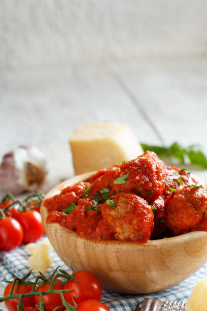 istock Fresh fried meatballs in a tomato sauce 1055108380