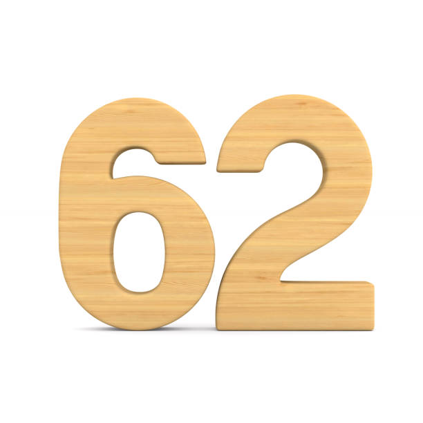 istock Number sixty two on white background. Isolated 3D illustration 1055112906