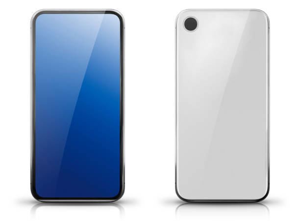 Generic Big Screen Smartphone Front and Rear View Smartphone isolated on white front and rear view
- for inspector: this is a generic smartphone, it is not a reproduction of an existing trademark phone cover isolated stock illustrations