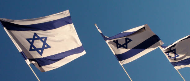 istock Three Israeli Flag Waving Scenery. Israel 1055122790