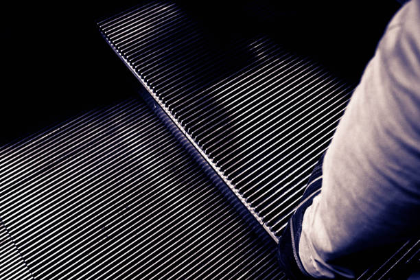 Passenger on the escalators in London Underground
