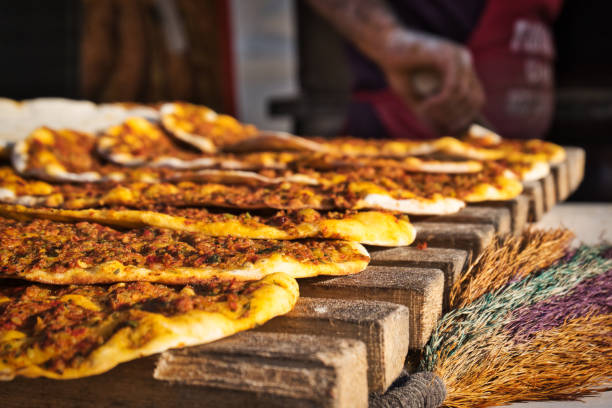 istock Delicious and spicy lahmacun 1055130442