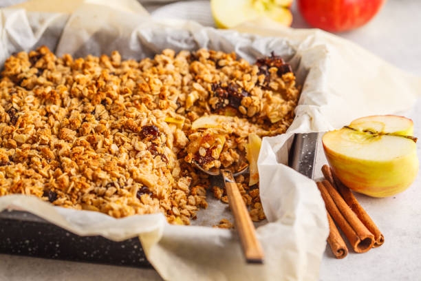 istock Autumn Apple Oat Crumble Pie. 1055131374