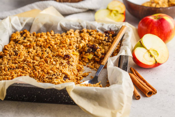 istock Autumn Apple Oat Crumble Pie. 1055131454