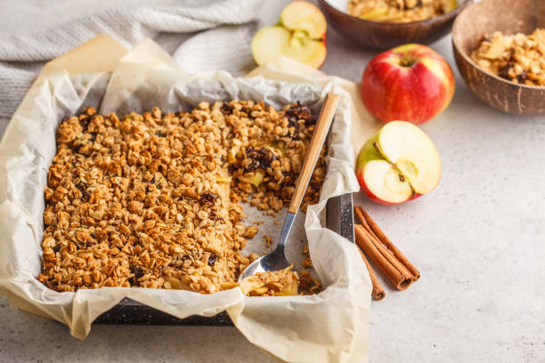 istock Autumn Apple Oat Crumble Pie. 1055131488