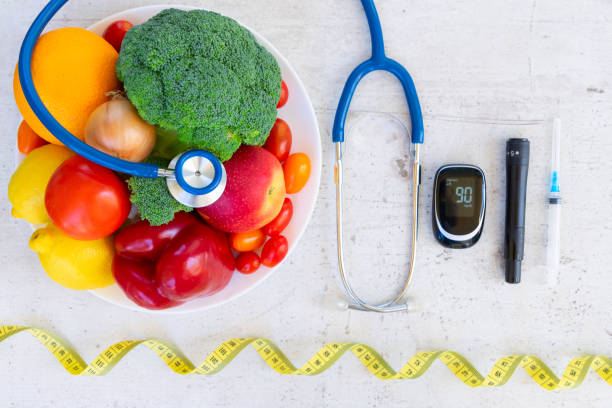 dieta saludable para la diabetes - diabetes blood sugar test insulin healthy eating fotografías e imágenes de stock