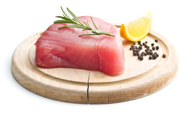 신선한 생 참치 스테이크 - tuna prepared ahi food tuna steak 뉴스 사진 이미지