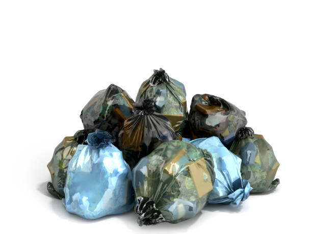 istock close up of a garbage bags stack 3d render on white background 1055145902