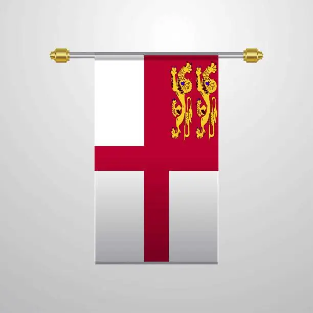 Vector illustration of Sark hanging Flag