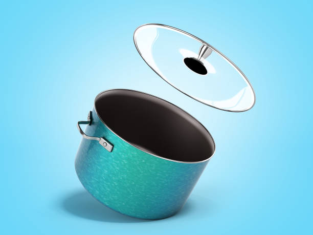 istock crockery green pot with stone sprayed 3d render on blue background 1055149544