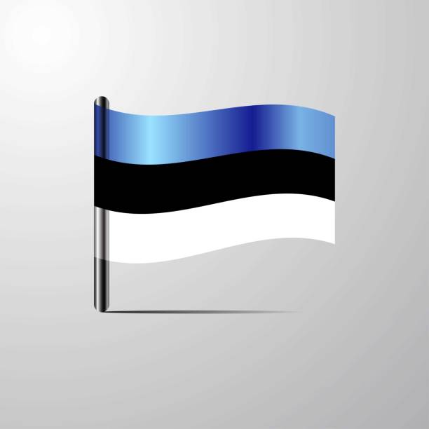 에스토니아 흔드는 빛나는 깃발 디자인 벡터 - estonia flag pennant baltic countries stock illustrations