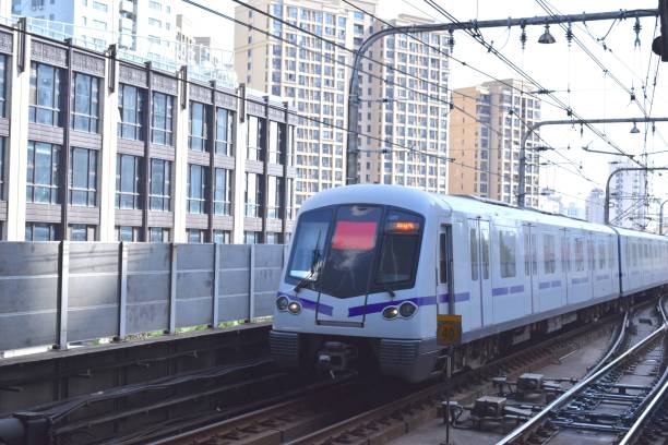 istock Train of Shanghai Metro Line 4 1055157100