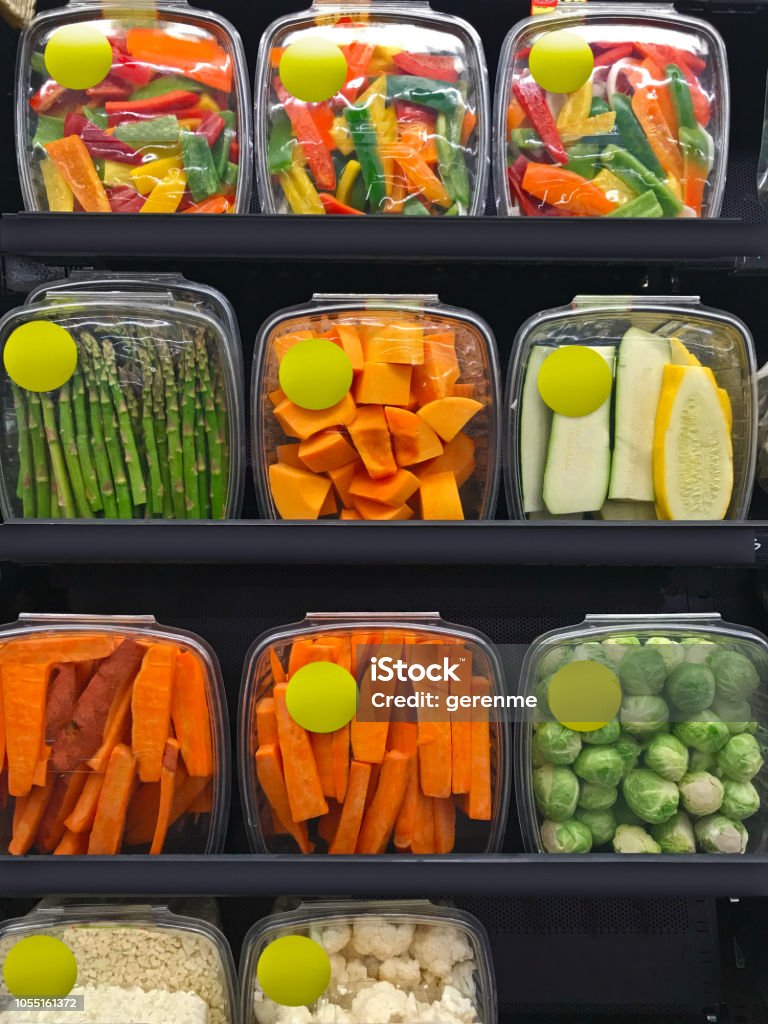 Fresh Groceries in supermarket Packaged fresh groceries in supermarket Supermarket Stock Photo