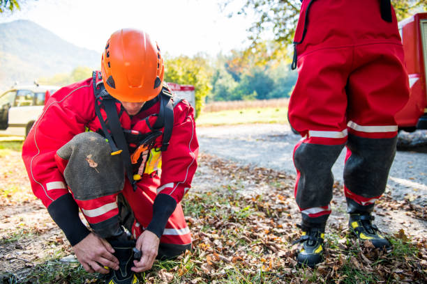 istock Firefighters in a dry suit preparing for the rescue operation by the river 1055161714