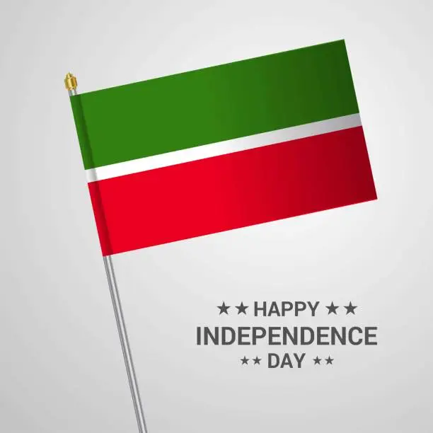 Vector illustration of Tatarstan Independence day typographic design with flag vector