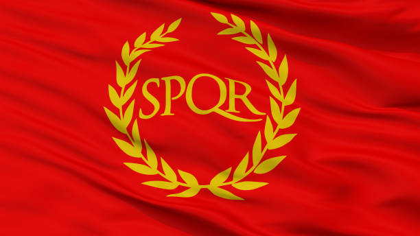 istock Roman Empire Spqr Flag, Closeup View 1055167626