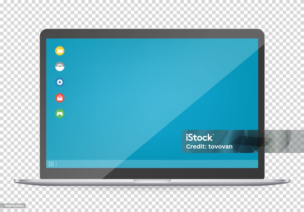 Basic Computer Interface Image Modern Computer With Operating System Interface Template Vector Object ...