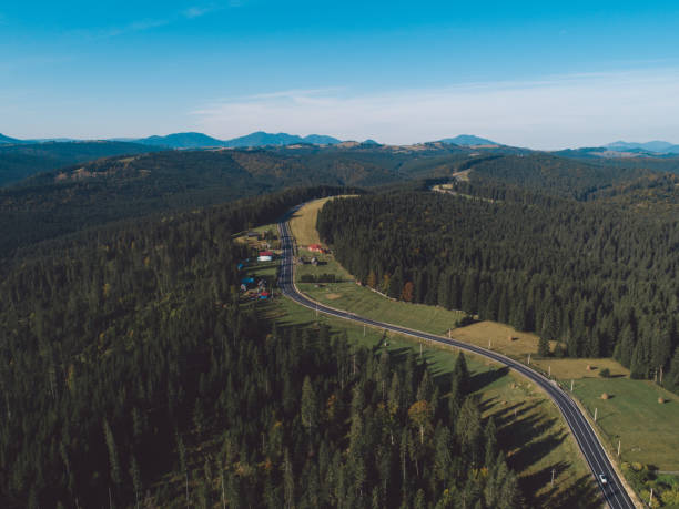 istock High Angle View Of Road Amidst Landscape Against Sky 1055169544