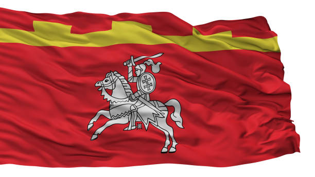istock Lepiel City Flag, Belarus, Isolated On White Background 1055169840