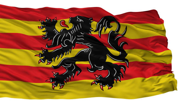 Oudenaarde City Flag, Country Belgium, Isolated On White Background, 3D Rendering