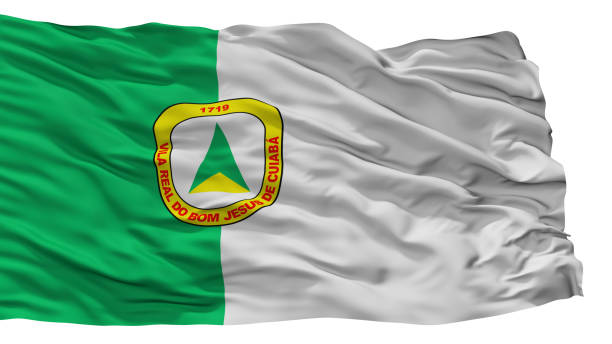 Cuiaba City Flag, Brasil, Isolated On White Background Cuiaba City Flag, Country Brasil, Isolated On White Background, 3D Rendering cuiabá stock pictures, royalty-free photos & images