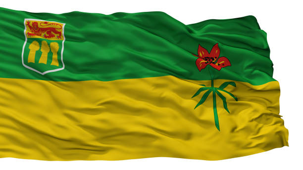 istock Saskatchewan Province City Flag, Canada, Isolated On White Background 1055176246