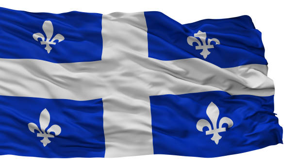 istock Quebec City Flag, Canada, Isolated On White Background 1055176258