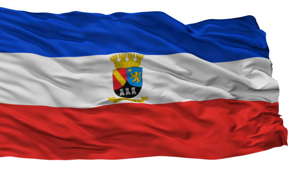 istock Chillan Viejo City Flag, Chile, Isolated On White Background 1055176404
