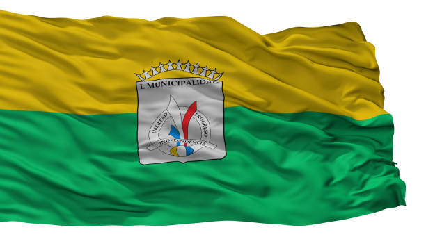 istock Independencia City Flag, Chile, Isolated On White Background 1055176426