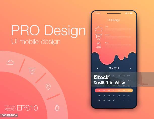 Date Application Ui Design Concept Stock Vector Stock Illustration ...