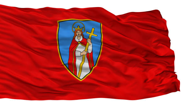 istock Kastva City Flag, Croatia, Isolated On White Background 1055184130