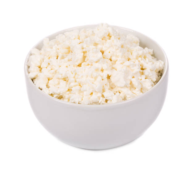 istock Cottage cheese in glass bowl. 1055185732