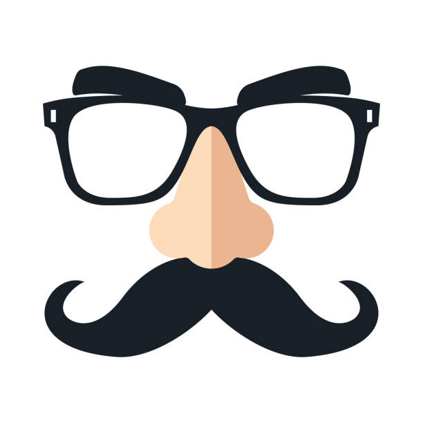 illustrations, cliparts, dessins animés et icônes de masque de déguisement. lunettes drôles. vector - fake mustache